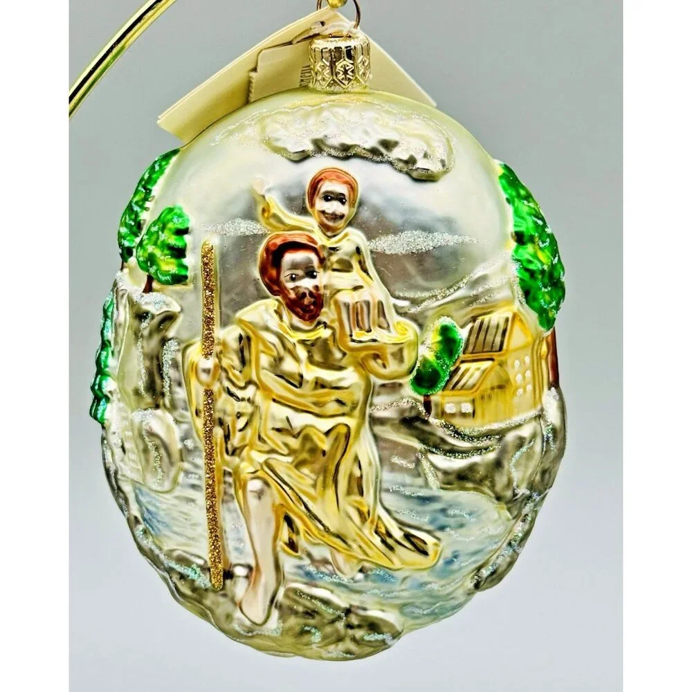 Patricia Breen Saint Christopher Patron of Travel Car 2 Piece Ornament Christmas
